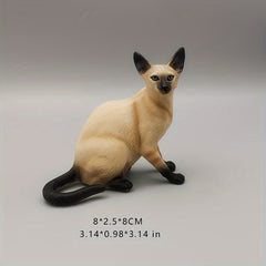 Siamese Cat Solid Desktop Ornament Simulation Animal Model Toy