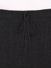 Solid Elastic Waist Skirt Casual High Waist Skirt For Spring & Summer
