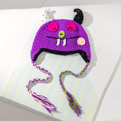 Funny Devil Beanie Warm Knit Hat Ear Flap Unisex Coldproof Beanies Autumn Winter