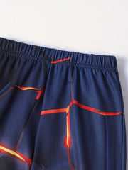 Boy's Geo Print Elastic Casual Pants All match Trousers
