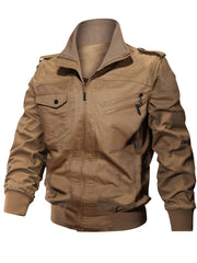 Men's Lightweight Cotton Jacket Military Windbreaker Coat