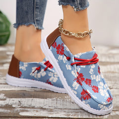 Floral Pattern Low Tube Outdoor Flat Shoes