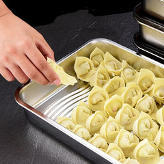 316 Stainless Steel Dumpling Storage Box, Fresh-keeping Square Plate