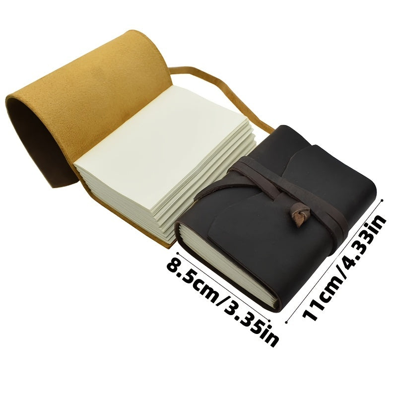 Portable Leather Notebook 140 Sheets Cowhide Note Book Diary Journal Sketchbook