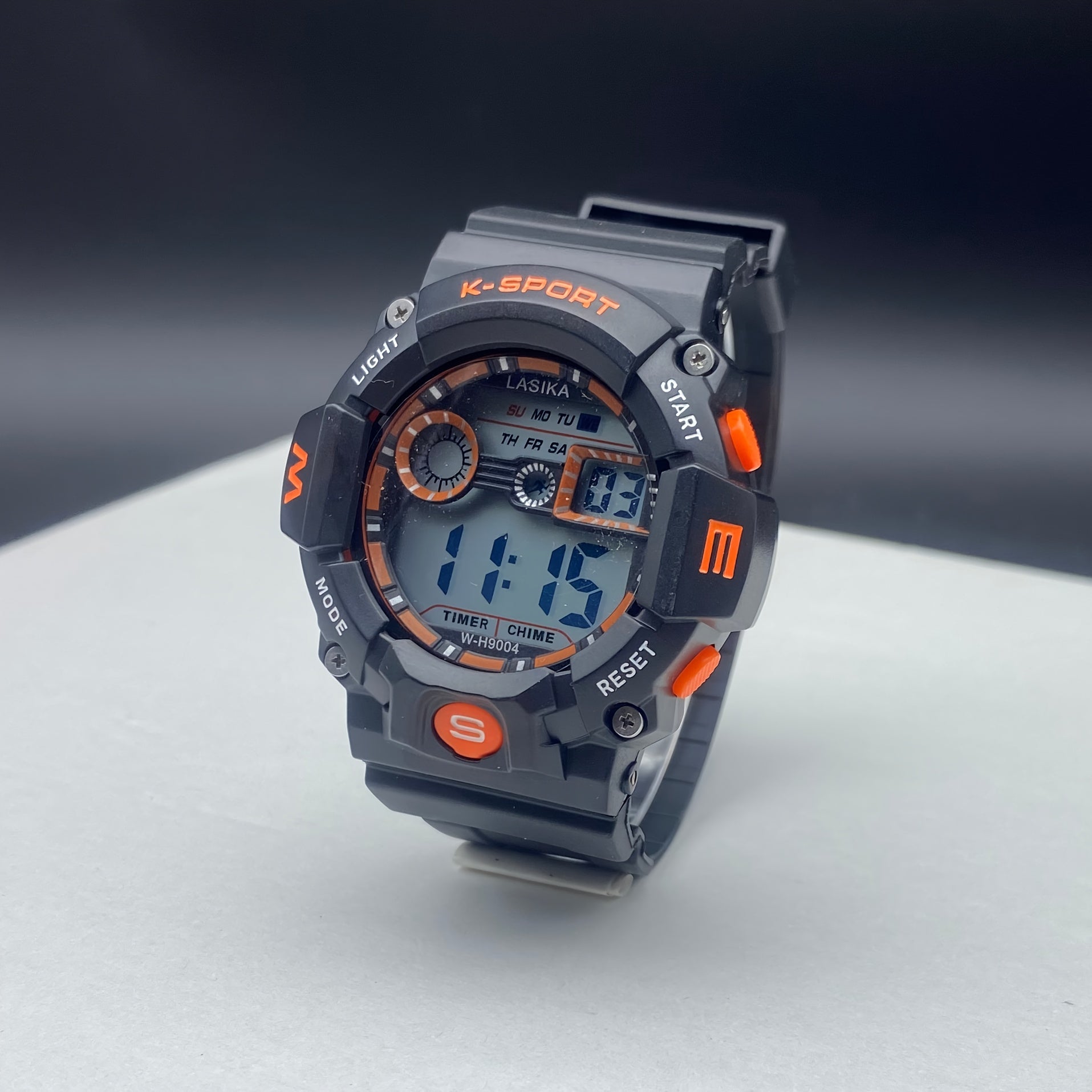 Blue and Orange Sports Digital Watch Waterproof Wristwatch for Men