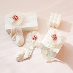 2pcs Baby Girl Bow Socks & Headband Set