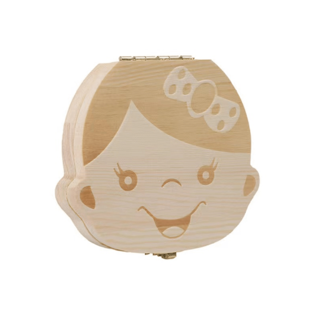 Baby Teeth Keepsake Box Wooden Corrosion Resistant Durable 12x4x1.2in