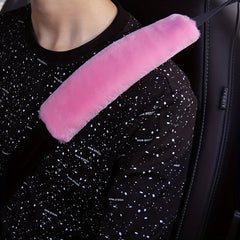 2pcs Fluffy Seat Belt Cover for Car
