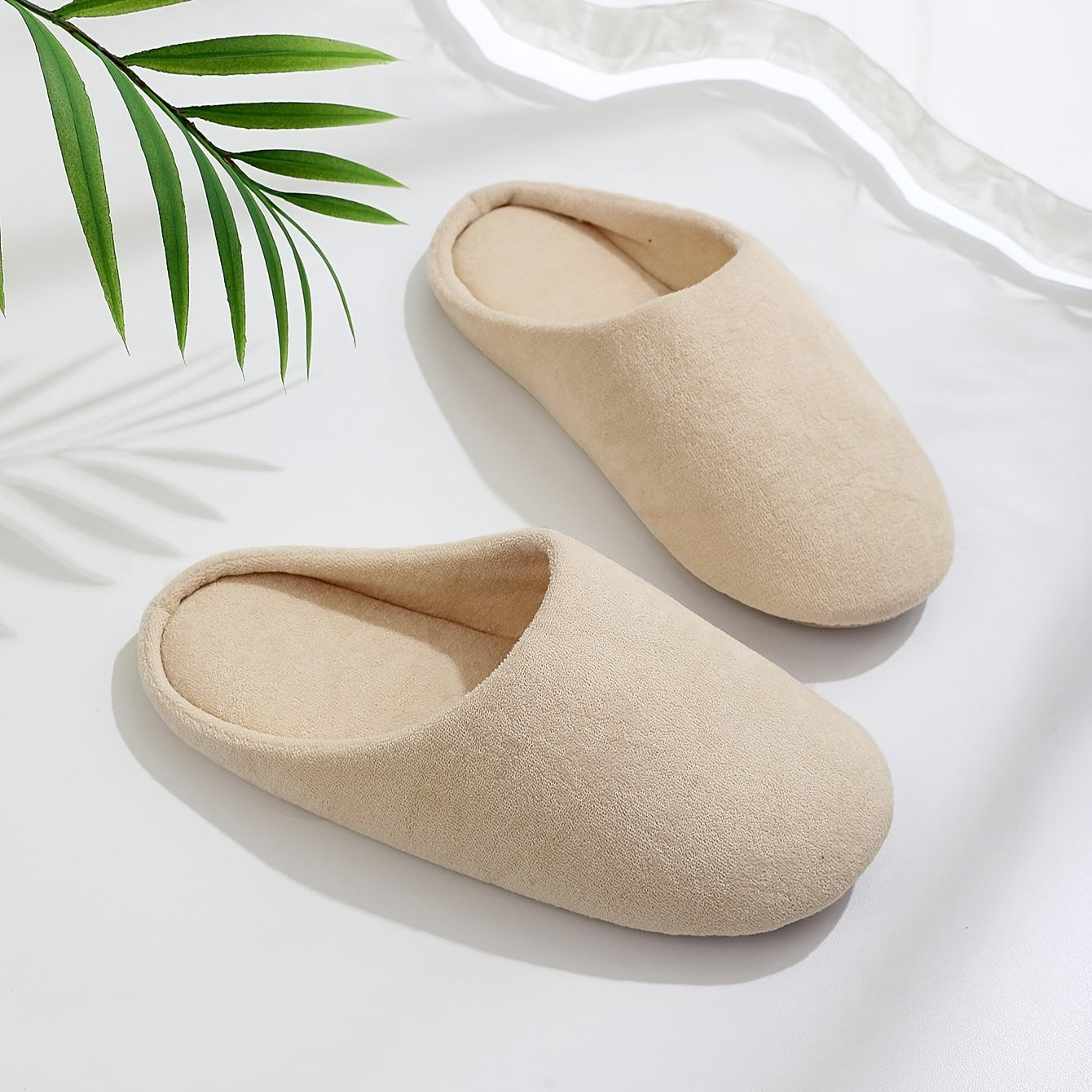 Solid Closed Toe Memory Foam Home Slippers