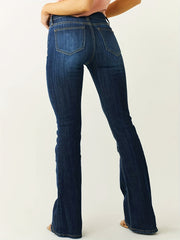 High Stretch Flare Leg Jeans Mid Rise Bell Bottoms