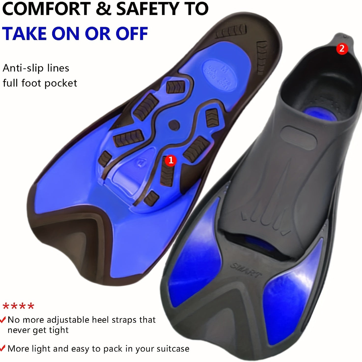 Thermoplastic Rubber Swimming Fins for Water Sports
