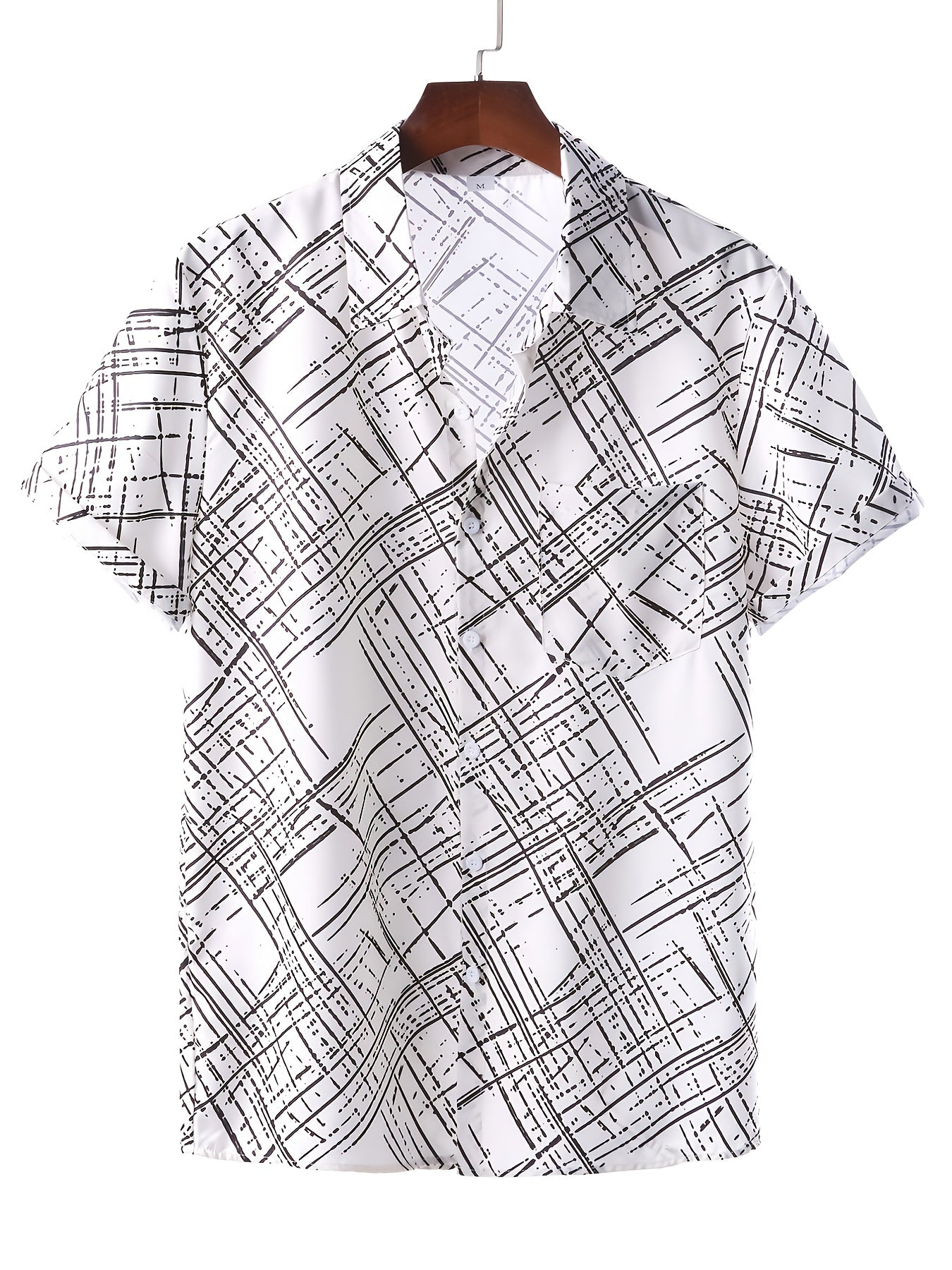 Men's Digital Print Short Sleeve Shirt