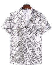 Men's Digital Print Short Sleeve Shirt