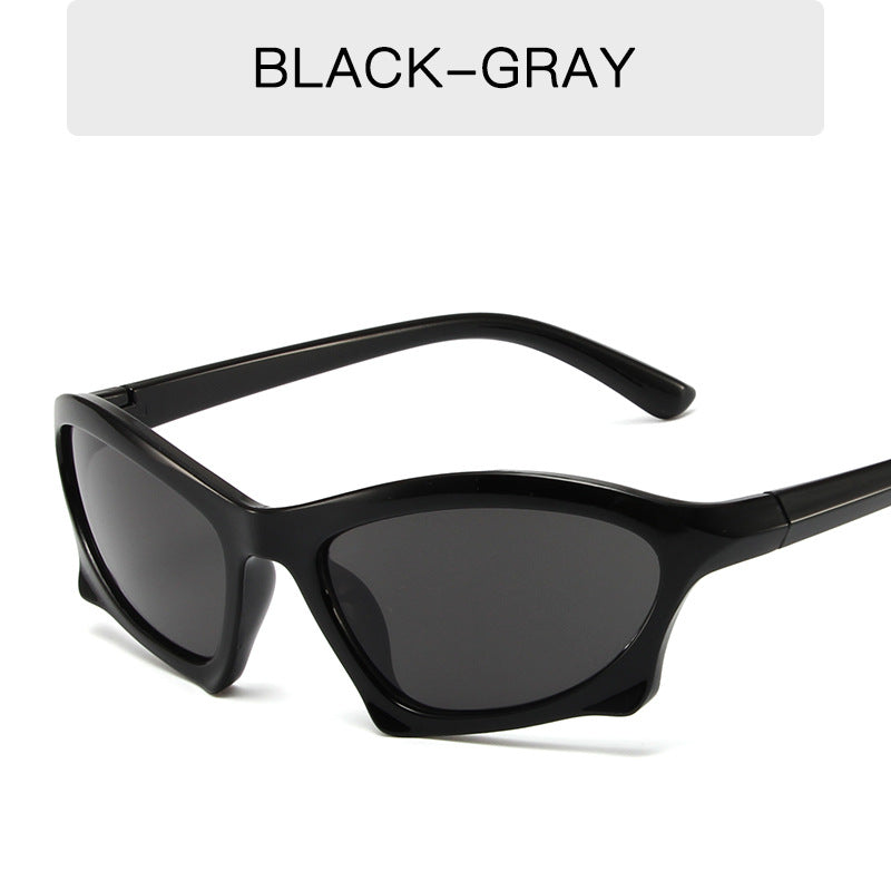 Y2k Around Sun Glasses Wrap Vintage Shades Bat Eyeglasses