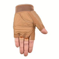 Fingerless Knuckle Tactical Gloves for Motorcycle Shooting Climbing