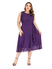 Lace Chiffon Fit And Flare Party Dress
