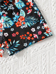 Toddler Girls Flowers Graphic Bow Front Casual Elastic Waist Shorts