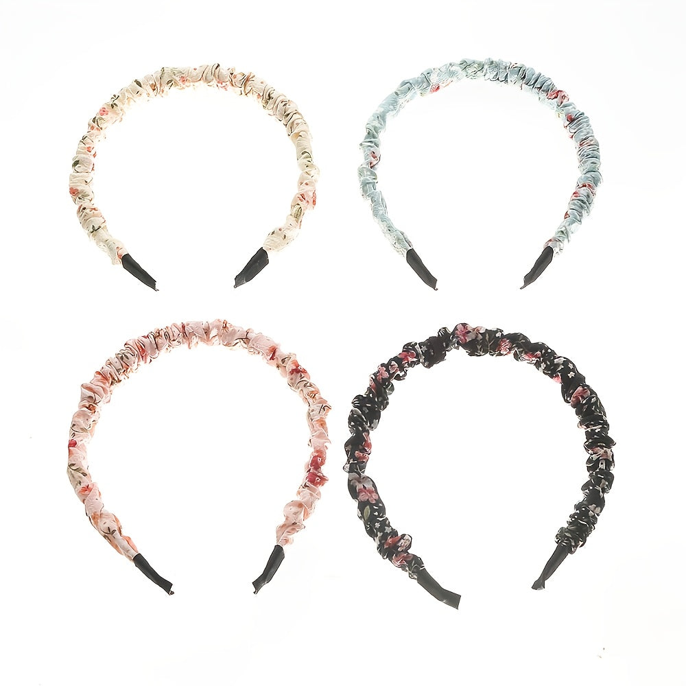 4pcs Sweet Floral Hair Hoop Headwear for Baby Girls