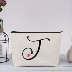 Monogram Travel Makeup Bag Roomy Cosmetic Bag With Zipper