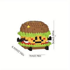 Fast Food Building Block Set - Burgers, Fries, Cola - Christmas Birthday Toy