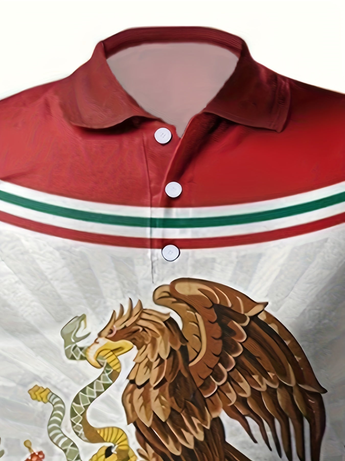 Eagle Holding Snake Block Pattern Men's Short Sleeve Shirt