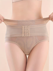 Mesh Shaping Panties Front Buckle Tummy Control Slimmer Panties