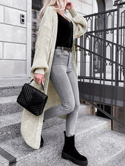 Solid Long Sleeve Stretch Cardigan