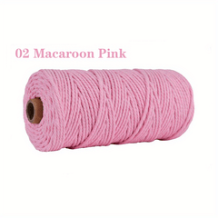 3mm 110 Yards 100% Cotton Frame Cord DIY Twisted Rope Wrapping Rope - Colorful