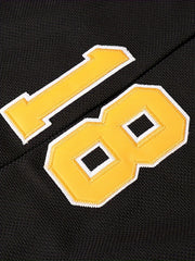 Men's V neck Hockey Jersey BOSTON 18 Retro Classic Stitched Sweatshirt