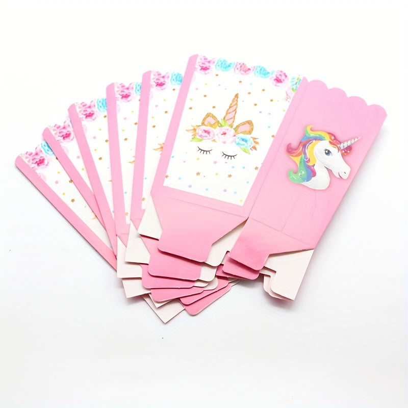 6Pcs Unicorn Popcorn Box Party Supplies