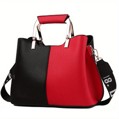 Colorblock Handbags For Women Pompom Crossbody Satchel Purse