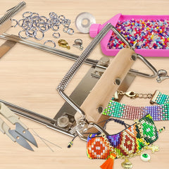 Adjustable Bead Looming Kit With Seed Beads and Accessories
