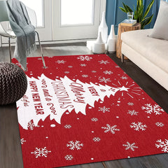Christmas Tree Printed Floor Mat Merry Christmas Kitchen Rug
