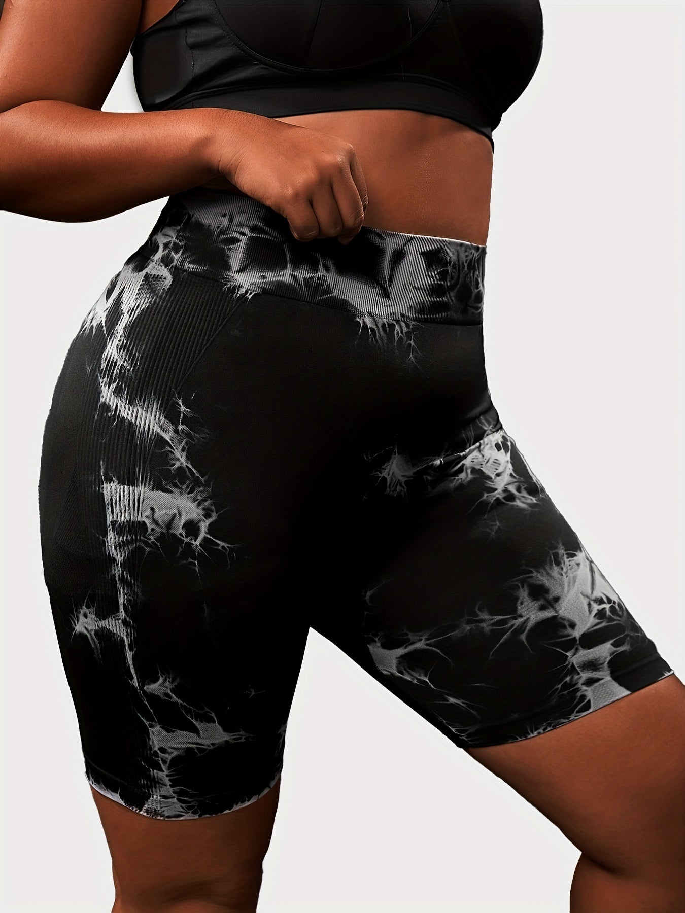 Tie Dye High Rise Skinny Shorts