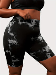 Tie Dye High Rise Skinny Shorts