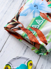 Boys Flower & Leaf Casual Shorts for Vacation Beach