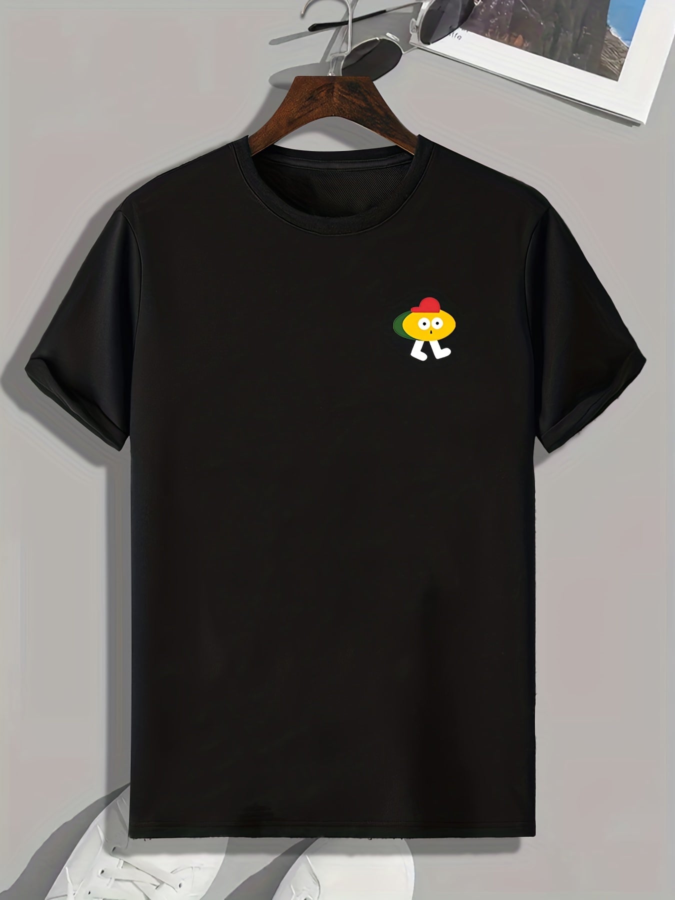 Men's Cartoon Pattern T-shirt - Active Slightly Stretch Breathable Tee