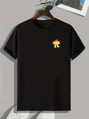 Men's Cartoon Pattern T-shirt - Active Slightly Stretch Breathable Tee