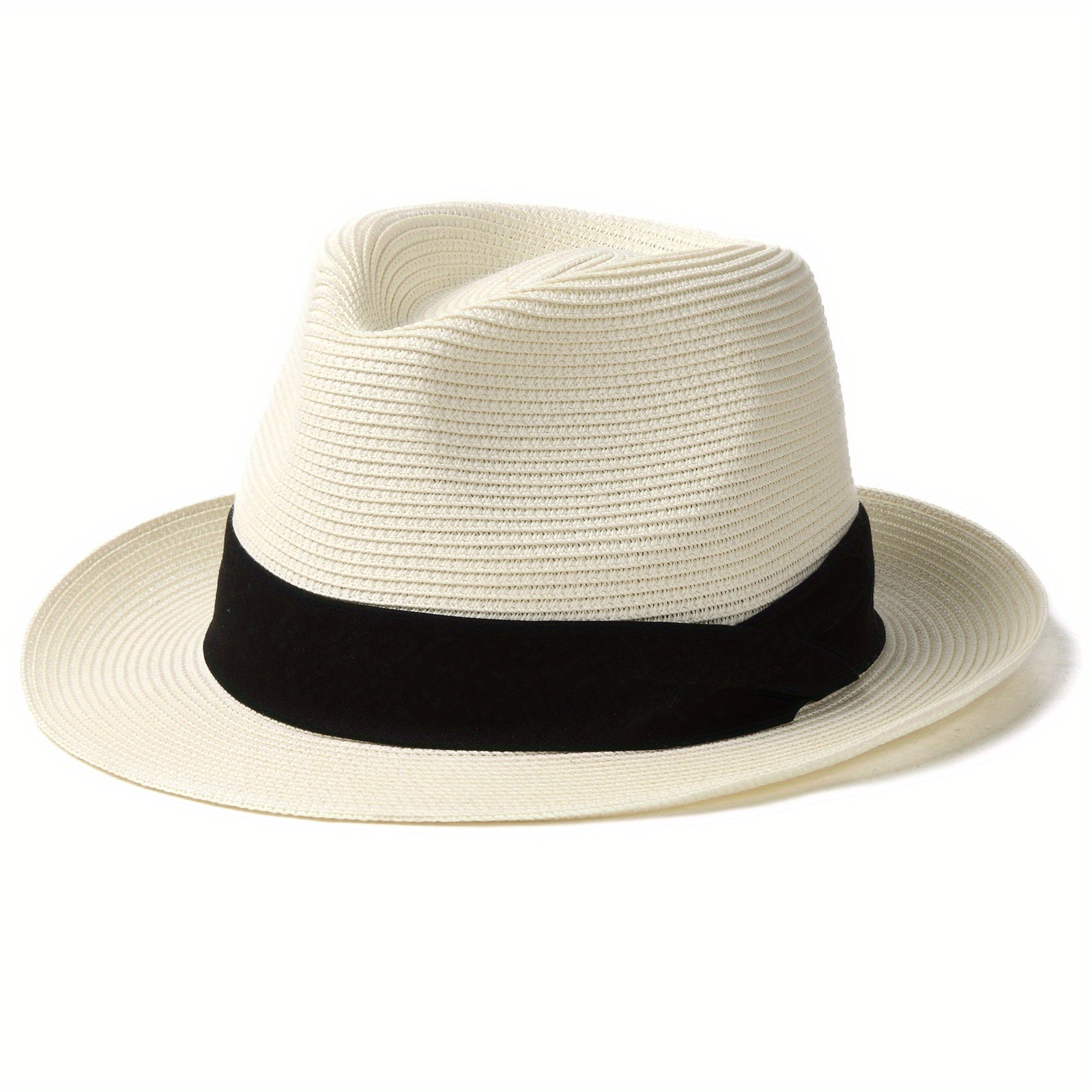 Wide Brim Straw Panama Hat Fedora for Men Women