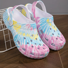 Women's Tie Dye Chunky Clogs Platform Shoes