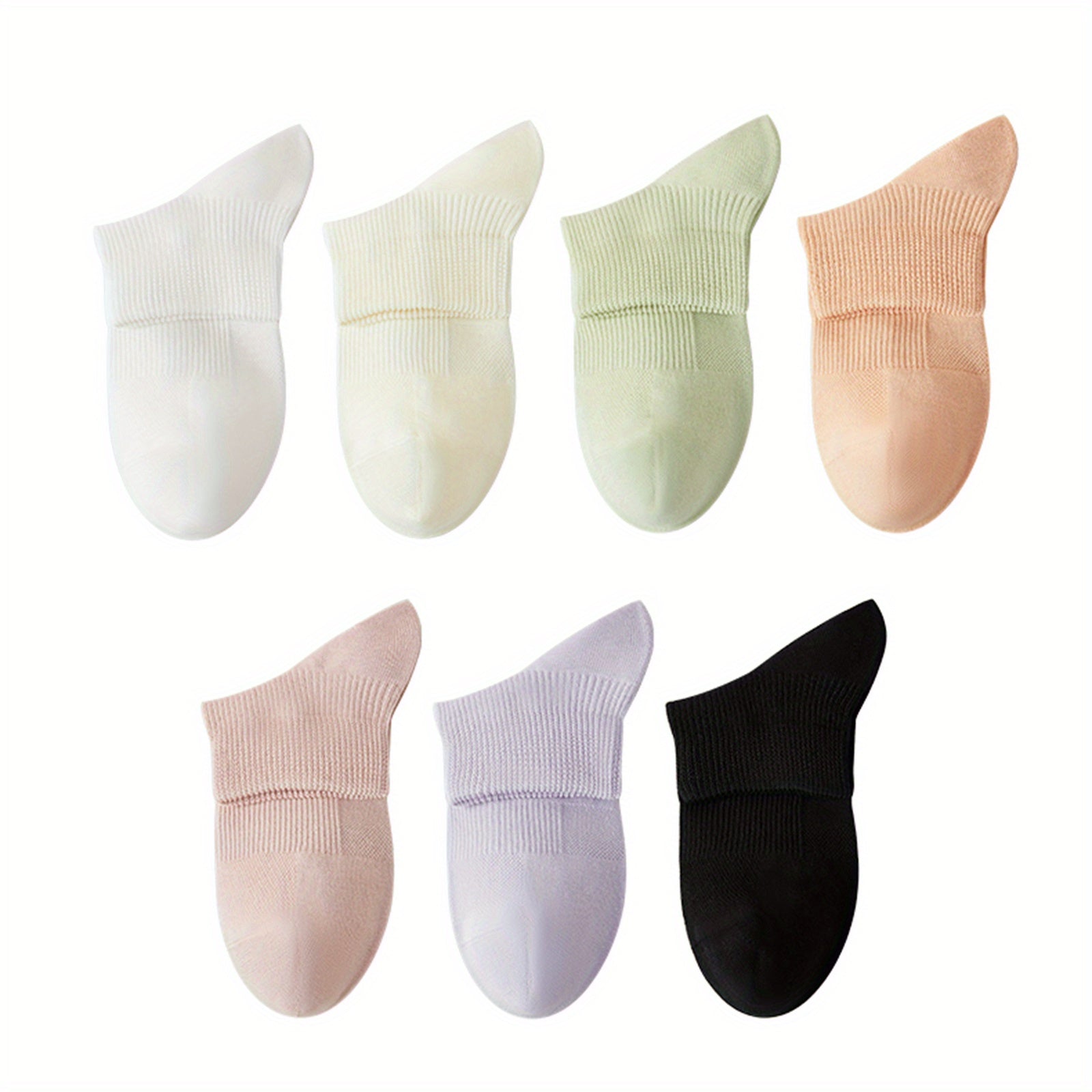 7 Pairs Women's Crew Socks Set Soft & Breathable Stockings