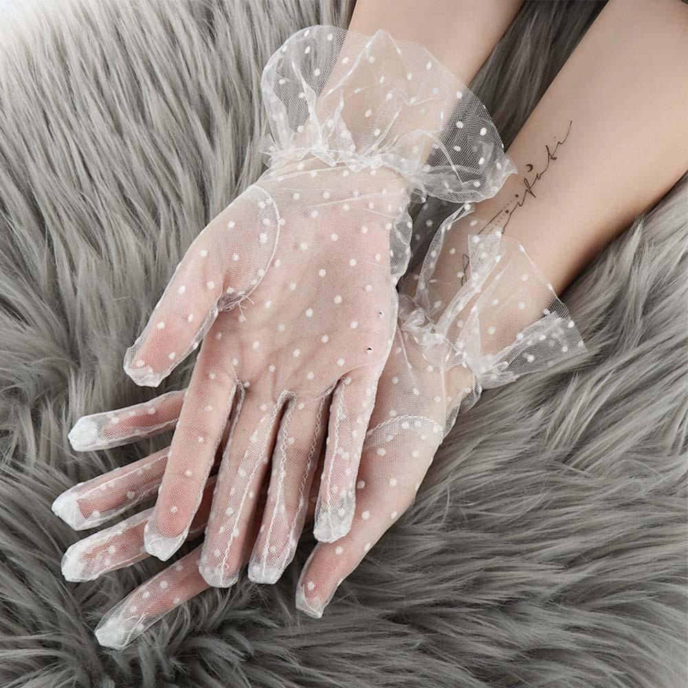 Sun Protection Mesh Gloves Short Summer Wedding Dressing Gloves