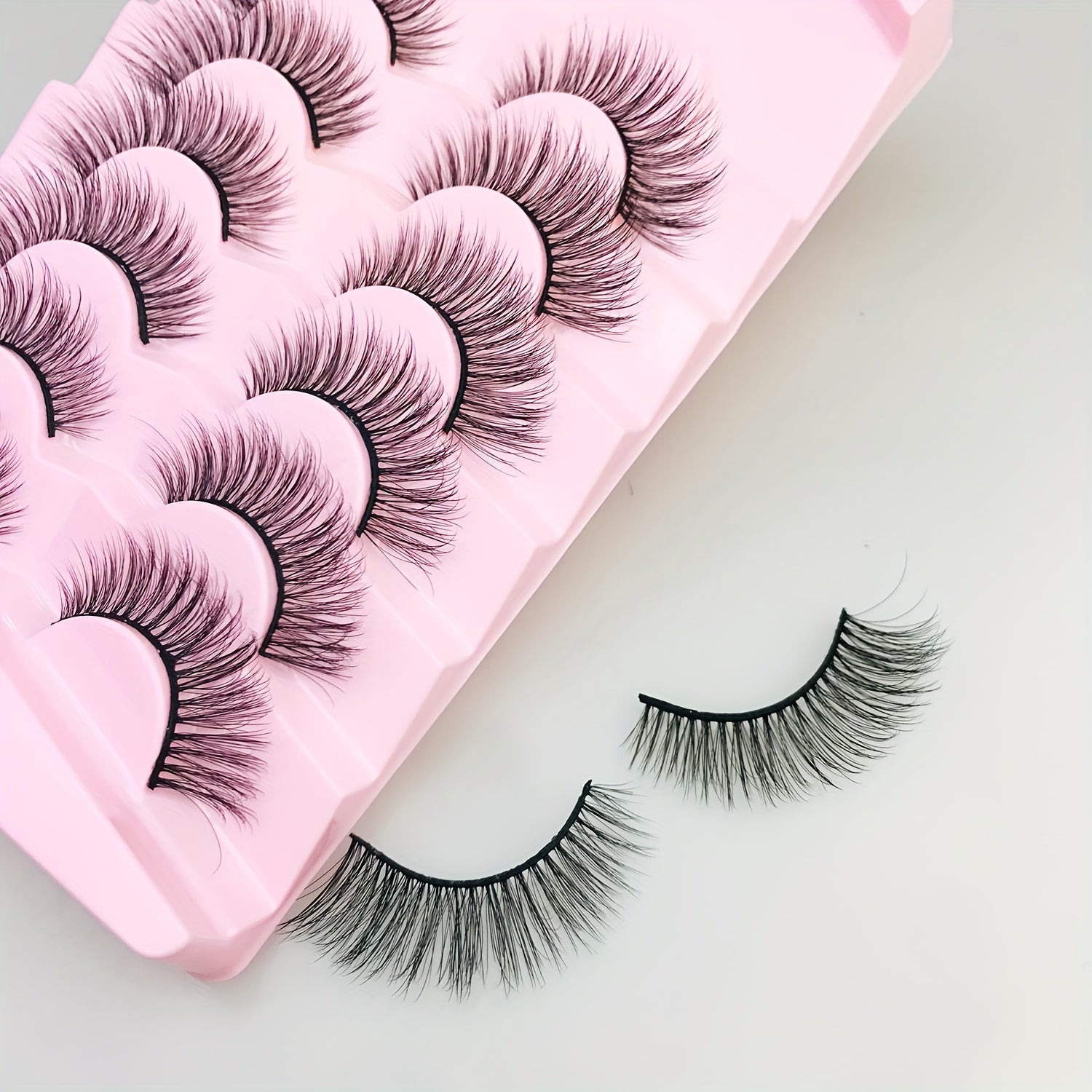 7 Pairs Faux Mink Cat Eye Wispy False Eyelashes