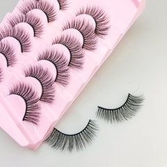 7 Pairs Faux Mink Cat Eye Wispy False Eyelashes