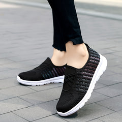 Women's Cross Strap Mesh Flat Shoes Slip On Sports Shoes Lightweight