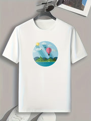 Scenery Print Men's Graphic T-shirt for Summer