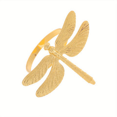 6pcs Modern Dragonfly Napkin Rings for Table Decoration