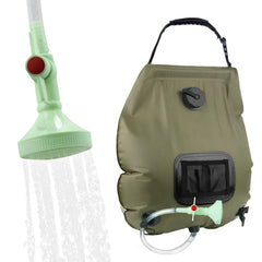 5 Gallon Solar Heated Camping Shower Bag with Removable Hose and Shower Head