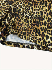 Leopard Print Elastic Waist Shorts for Summer Women's Clothing