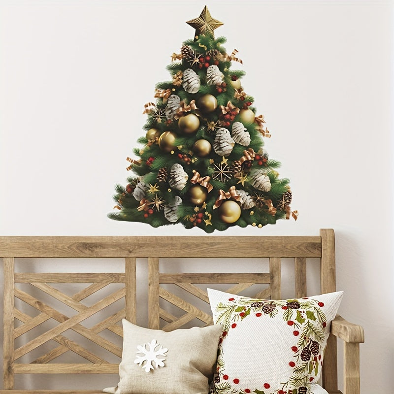 2pcs Christmas Tree Wall Stickers for Bedroom, Self-adhesive PVC Decals
